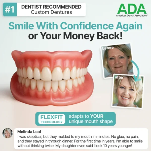 Ends Today: 70% OFF!Medazy Custom-Fit Full Functional Dentures Make you more confident