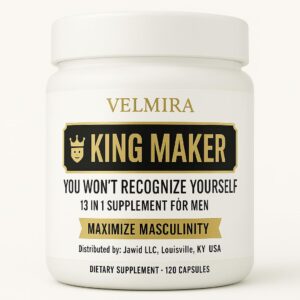 Velmira™ .King Maker Supplement for Men 13-in-1.Sugar-Free .Energy Support .Muscle Recovery.Health Support -Zinc-Tongkat Ali -Maca-Magnesium-Vitamin D3. Supplement.120 Capsules-(1) kin .Pack of 1