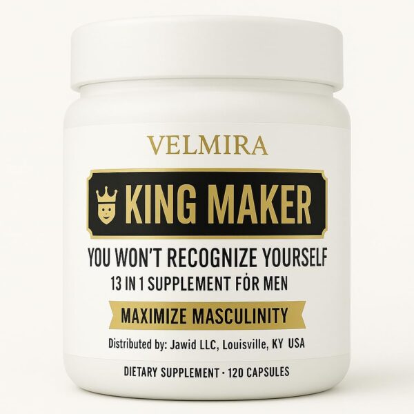 Velmira™ .King Maker Supplement for Men 13-in-1.Sugar-Free .Energy Support .Muscle Recovery.Health Support -Zinc-Tongkat Ali -Maca-Magnesium-Vitamin D3. Supplement.120 Capsules-(1) kin .Pack of 1