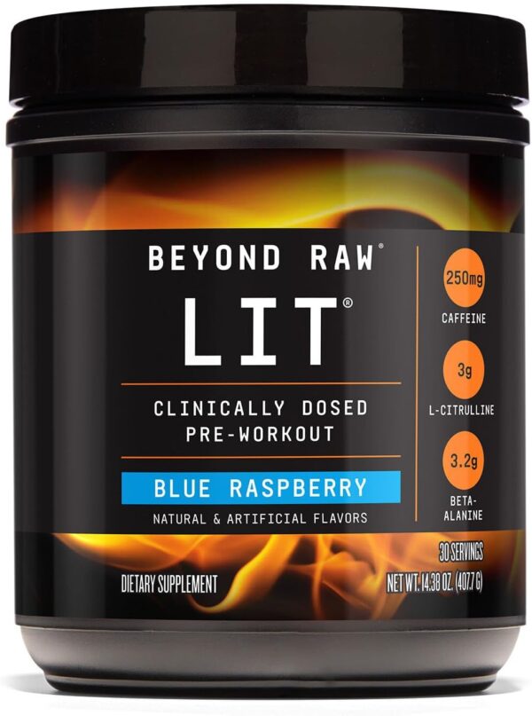 Beyond Raw LIT Pre-Workout - Blue Raspberry (30 Servings) - Image 64