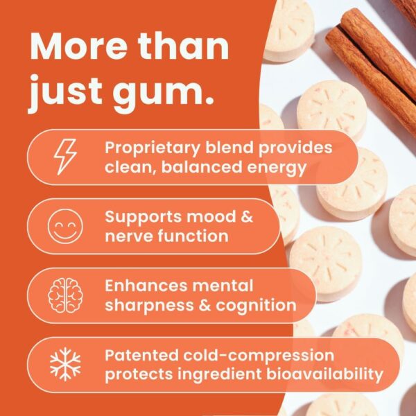 NeuroGum Energy & Focus Gum (90 Count Bag, Peppermint) | 40mg Natural Caffeine + L-Theanine + Vitamin B12 & B6 + Xylitol | Sugar Free Nootropic Cognitive Brain Performance Supplement - Image 10