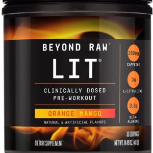 Beyond Raw LIT Pre-Workout - Blue Raspberry (30 Servings)