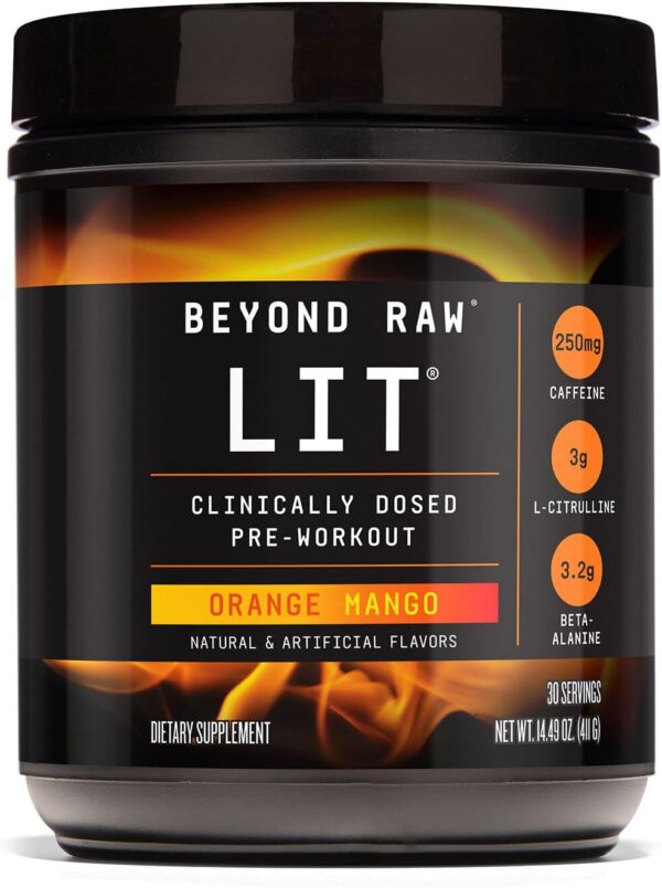 Beyond Raw LIT Pre-Workout - Blue Raspberry (30 Servings)