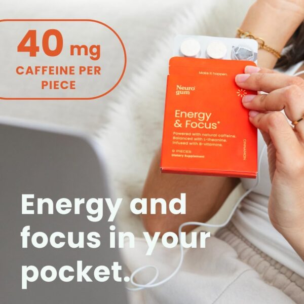NeuroGum Energy & Focus Gum (54 Count-6 Pack, Peppermint) | 40mg Natural Caffeine + L-Theanine + Vitamin B12 & B6 + Xylitol | Sugar Free Nootropic Cognitive Brain Performance Supplement - Image 15