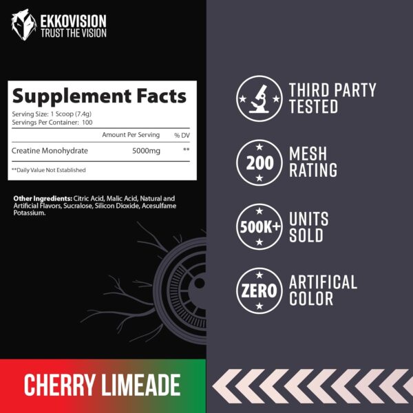 Creatine Monohydrate Powder, Micronized, Sour Watermelon, Pre & Post Workout Supplement for Men and Women, Energy Support, Easy to Mix in Shakes, Smoothies & Beverages, 100 Servings - Image 34
