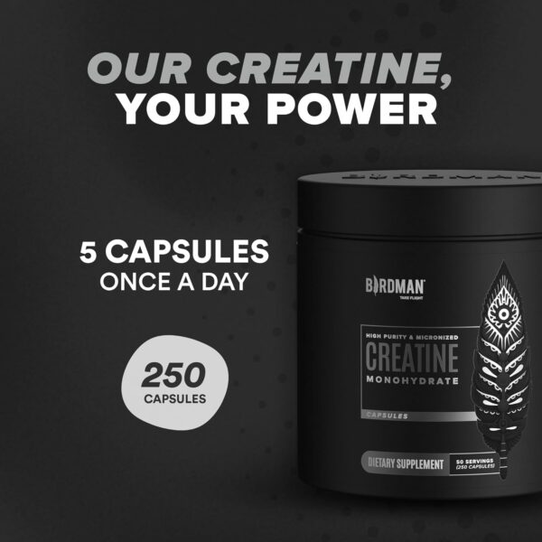 Micronized Creatine Monohydrate Capsules for Muscle Growth & Recovery, Pre & Post Workout, Vegan Creatine, Caffeine Free, Gluten Free, Sugar Free | 50 Servings | 250 Capsules - Image 12