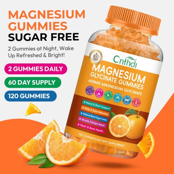 Magnesium Glycinate Gummies for Adults, High Absorption Magnesium and Potassium Gummies with L-Threonate, Calcium, B6, D3, Sugar Free Chews, Relaxation, Stress Relief, Night Rest - Image 35