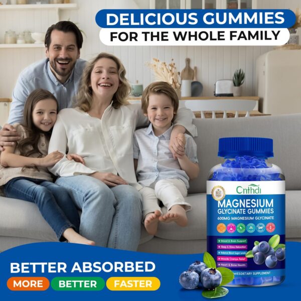 Magnesium Glycinate Gummies for Adults, High Absorption Magnesium and Potassium Gummies with L-Threonate, Calcium, B6, D3, Sugar Free Chews, Relaxation, Stress Relief, Night Rest - Image 5