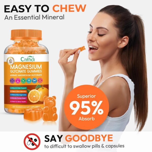 Magnesium Glycinate Gummies for Adults, High Absorption Magnesium and Potassium Gummies with L-Threonate, Calcium, B6, D3, Sugar Free Chews, Relaxation, Stress Relief, Night Rest - Image 38