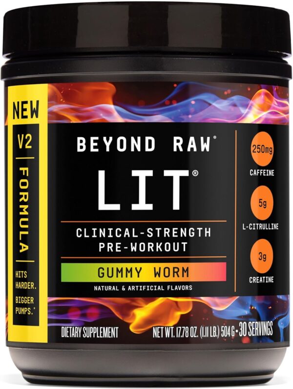 Beyond Raw LIT Pre-Workout - Blue Raspberry (30 Servings) - Image 10