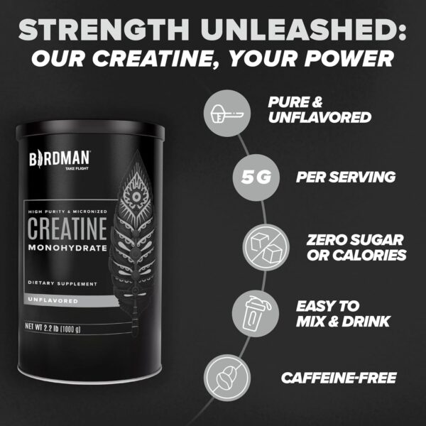 Micronized Creatine Monohydrate Capsules for Muscle Growth & Recovery, Pre & Post Workout, Vegan Creatine, Caffeine Free, Gluten Free, Sugar Free | 50 Servings | 250 Capsules - Image 2
