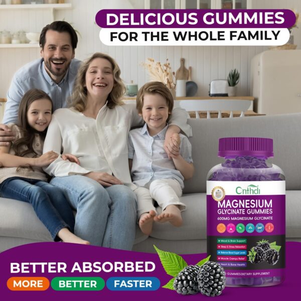 Magnesium Glycinate Gummies for Adults, High Absorption Magnesium and Potassium Gummies with L-Threonate, Calcium, B6, D3, Sugar Free Chews, Relaxation, Stress Relief, Night Rest - Image 29