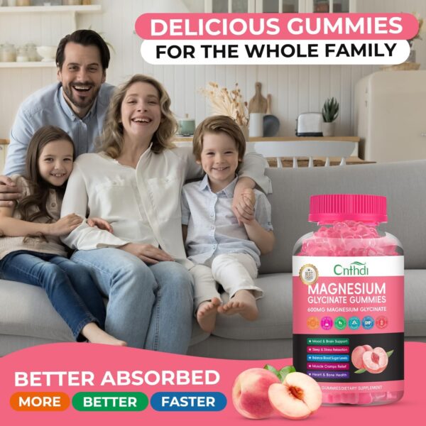 Magnesium Glycinate Gummies for Adults, High Absorption Magnesium and Potassium Gummies with L-Threonate, Calcium, B6, D3, Sugar Free Chews, Relaxation, Stress Relief, Night Rest - Image 13