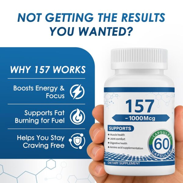 Collagen Peptide Capsules 157 - Amino Acids Supplement - Supports Healthy Muscles & Gut, 1000mgc - Image 5