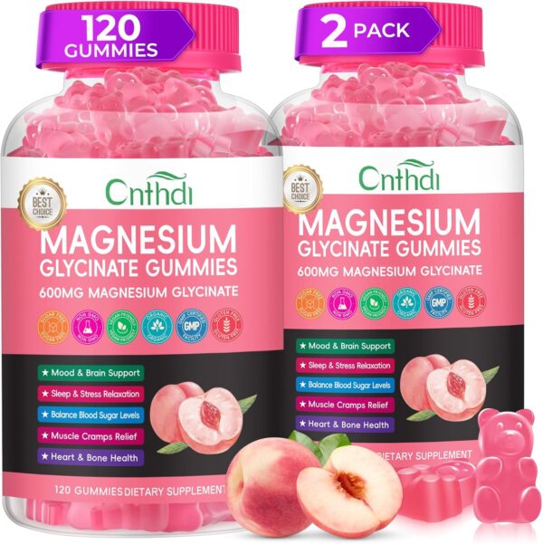 Magnesium Glycinate Gummies for Adults, High Absorption Magnesium and Potassium Gummies with L-Threonate, Calcium, B6, D3, Sugar Free Chews, Relaxation, Stress Relief, Night Rest - Image 9