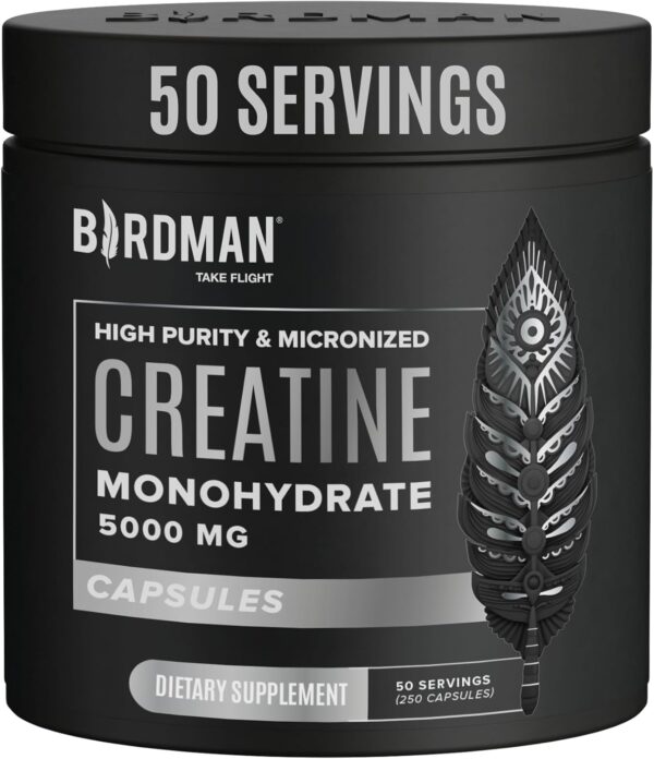 Micronized Creatine Monohydrate Capsules for Muscle Growth & Recovery, Pre & Post Workout, Vegan Creatine, Caffeine Free, Gluten Free, Sugar Free | 50 Servings | 250 Capsules - Image 9