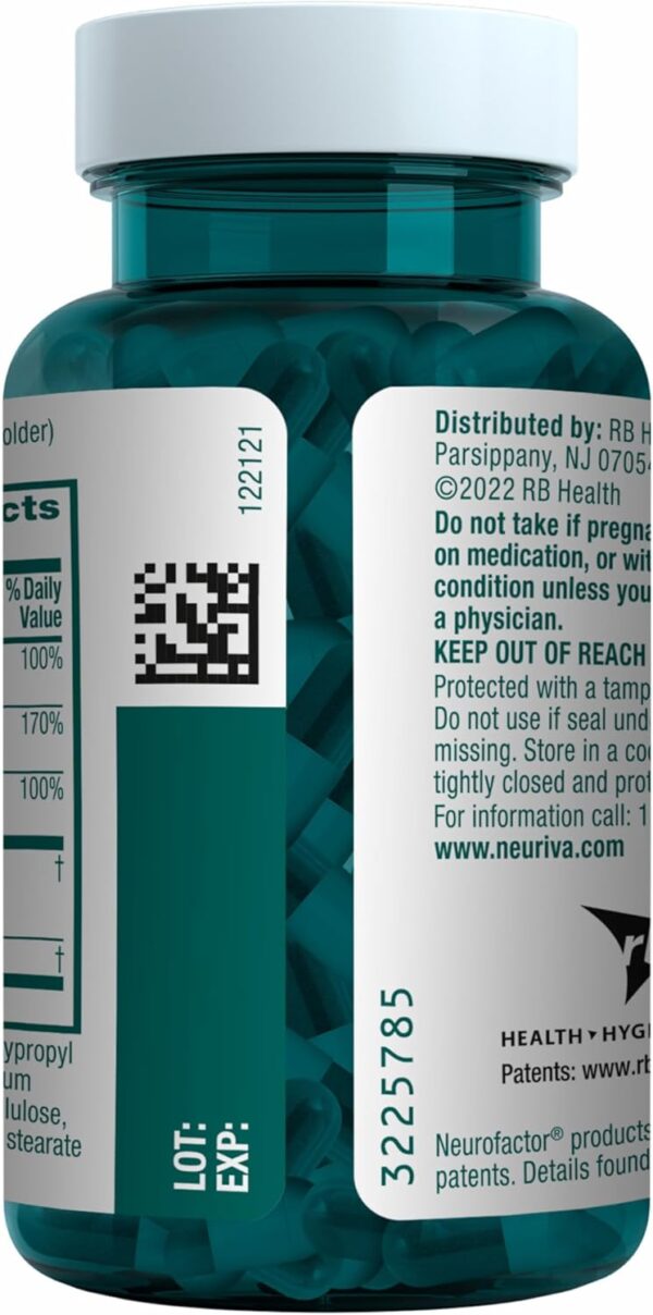 NEURIVA Plus Brain Supplement for Memory and Focus Clinically Tested Nootropics for Concentration for Mental Clarity, Cognitive Enhancement Vitamins B6, B12, Phosphatidylserine 30 Capsules - Image 21