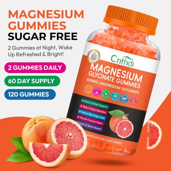 Magnesium Glycinate Gummies for Adults, High Absorption Magnesium and Potassium Gummies with L-Threonate, Calcium, B6, D3, Sugar Free Chews, Relaxation, Stress Relief, Night Rest - Image 51