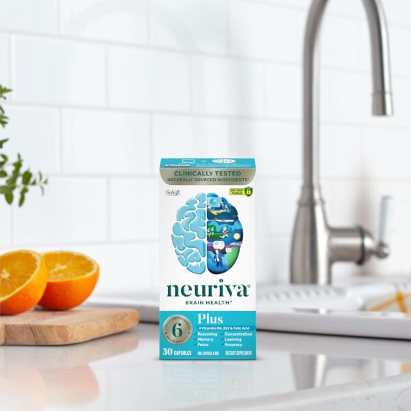 NEURIVA Plus Brain Supplement for Memory and Focus Clinically Tested Nootropics for Concentration for Mental Clarity, Cognitive Enhancement Vitamins B6, B12, Phosphatidylserine 30 Capsules - Image 17