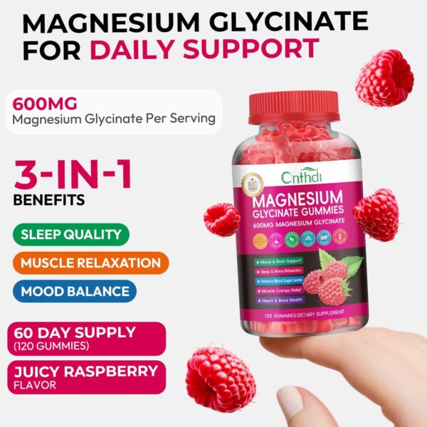 Magnesium Glycinate Gummies for Adults, High Absorption Magnesium and Potassium Gummies with L-Threonate, Calcium, B6, D3, Sugar Free Chews, Relaxation, Stress Relief, Night Rest - Image 71