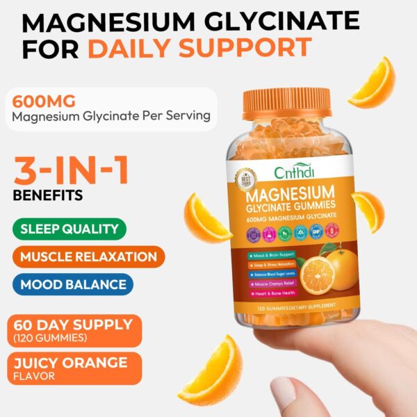 Magnesium Glycinate Gummies for Adults, High Absorption Magnesium and Potassium Gummies with L-Threonate, Calcium, B6, D3, Sugar Free Chews, Relaxation, Stress Relief, Night Rest - Image 39