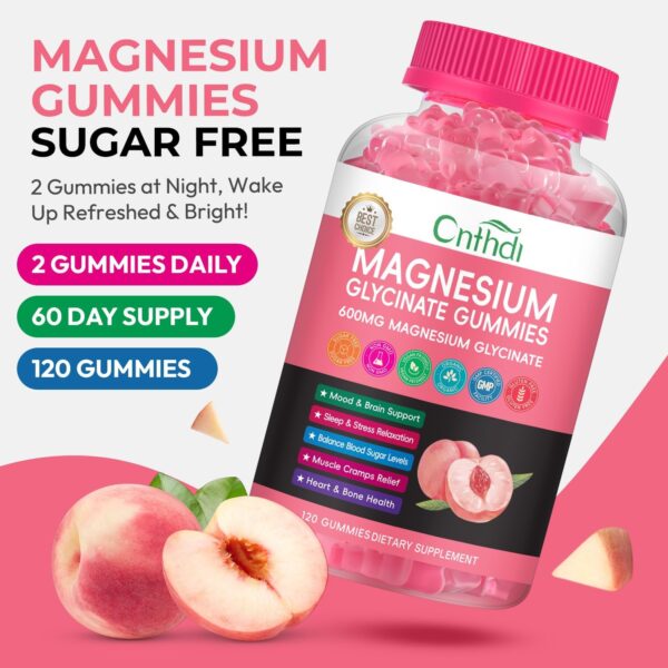 Magnesium Glycinate Gummies for Adults, High Absorption Magnesium and Potassium Gummies with L-Threonate, Calcium, B6, D3, Sugar Free Chews, Relaxation, Stress Relief, Night Rest - Image 11