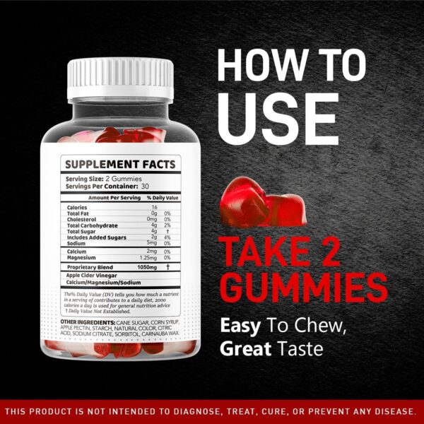 (2 Pack) Vital Grow XL Male Gummies - Men's Performance Gummies 1050MG Vital GrowXL Blend, Vital Growth Gummy Advanced Gomitas Formula, 120 Gummies for 2 Months - Image 4