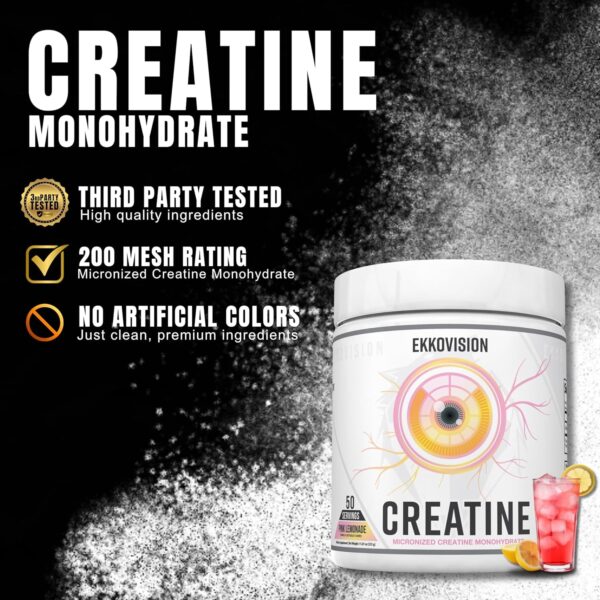 Creatine Monohydrate Powder, Micronized, Sour Watermelon, Pre & Post Workout Supplement for Men and Women, Energy Support, Easy to Mix in Shakes, Smoothies & Beverages, 100 Servings - Image 45