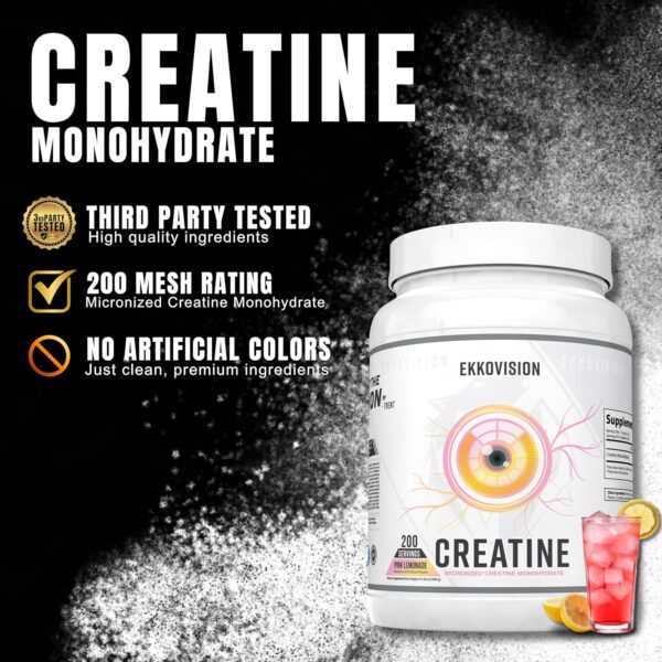 Creatine Monohydrate Powder, Micronized, Sour Watermelon, Pre & Post Workout Supplement for Men and Women, Energy Support, Easy to Mix in Shakes, Smoothies & Beverages, 100 Servings - Image 23