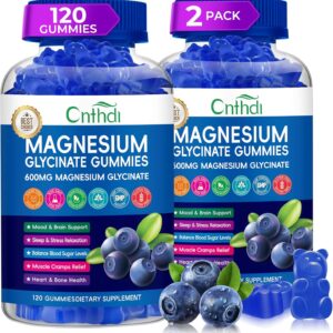 Magnesium Glycinate Gummies for Adults, High Absorption Magnesium and Potassium Gummies with L-Threonate, Calcium, B6, D3, Sugar Free Chews, Relaxation, Stress Relief, Night Rest