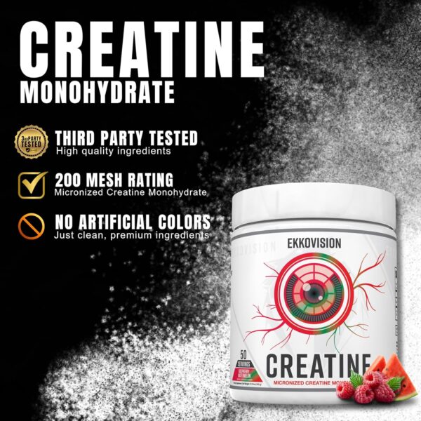 Creatine Monohydrate Powder, Micronized, Sour Watermelon, Pre & Post Workout Supplement for Men and Women, Energy Support, Easy to Mix in Shakes, Smoothies & Beverages, 100 Servings - Image 60