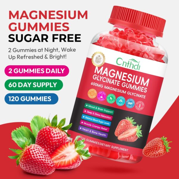 Magnesium Glycinate Gummies for Adults, High Absorption Magnesium and Potassium Gummies with L-Threonate, Calcium, B6, D3, Sugar Free Chews, Relaxation, Stress Relief, Night Rest - Image 59