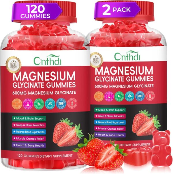Magnesium Glycinate Gummies for Adults, High Absorption Magnesium and Potassium Gummies with L-Threonate, Calcium, B6, D3, Sugar Free Chews, Relaxation, Stress Relief, Night Rest - Image 57