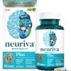 NEURIVA Plus Brain Supplement for Memory and Focus Clinically Tested Nootropics for Concentration for Mental Clarity, Cognitive Enhancement Vitamins B6, B12, Phosphatidylserine 30 Capsules