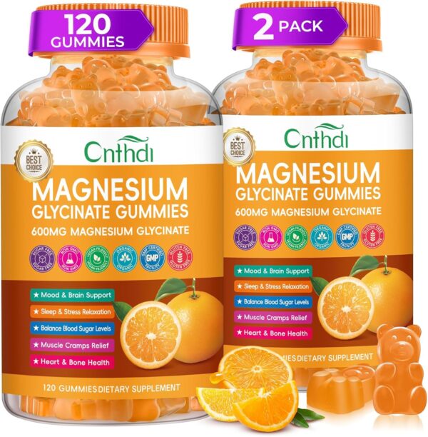Magnesium Glycinate Gummies for Adults, High Absorption Magnesium and Potassium Gummies with L-Threonate, Calcium, B6, D3, Sugar Free Chews, Relaxation, Stress Relief, Night Rest - Image 33