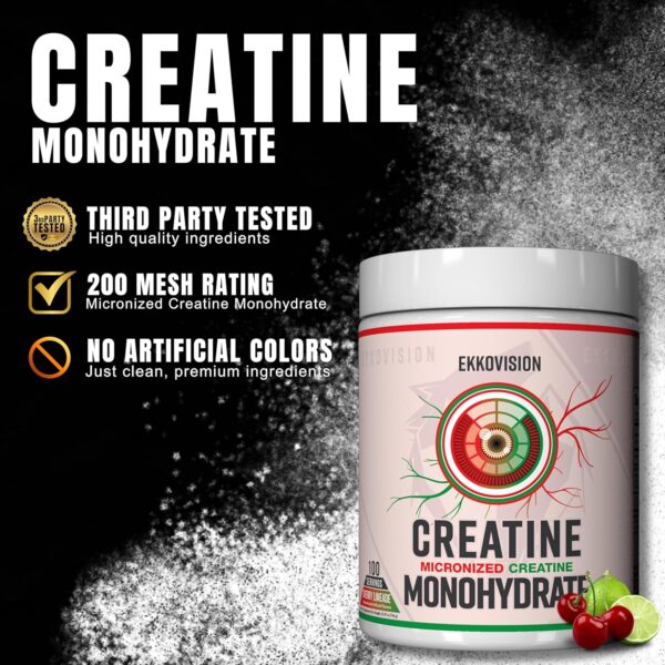 Creatine Monohydrate Powder, Micronized, Sour Watermelon, Pre & Post Workout Supplement for Men and Women, Energy Support, Easy to Mix in Shakes, Smoothies & Beverages, 100 Servings - Image 33