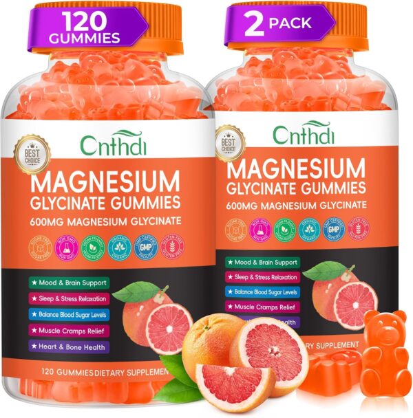 Magnesium Glycinate Gummies for Adults, High Absorption Magnesium and Potassium Gummies with L-Threonate, Calcium, B6, D3, Sugar Free Chews, Relaxation, Stress Relief, Night Rest - Image 56