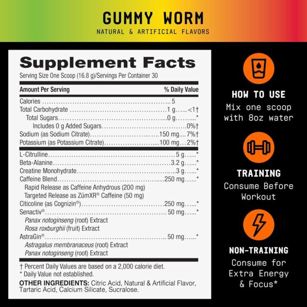 Beyond Raw LIT Pre-Workout - Blue Raspberry (30 Servings) - Image 12