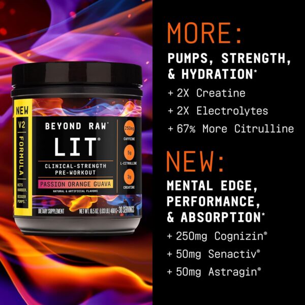 Beyond Raw LIT Pre-Workout - Blue Raspberry (30 Servings) - Image 43