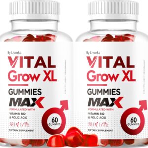 (2 Pack) Vital Grow XL Male Gummies - Men's Performance Gummies 1050MG Vital GrowXL Blend, Vital Growth Gummy Advanced Gomitas Formula, 120 Gummies for 2 Months