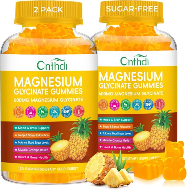 Magnesium Glycinate Gummies for Adults, High Absorption Magnesium and Potassium Gummies with L-Threonate, Calcium, B6, D3, Sugar Free Chews, Relaxation, Stress Relief, Night Rest - Image 47