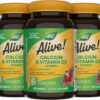 Nature's Way Alive! Daily Calcium & Vitamin D3 Gummies, Bone Support*, Immune Support*, Strawberry and Raspberry- Lemonade Flavored, 60 Gummies