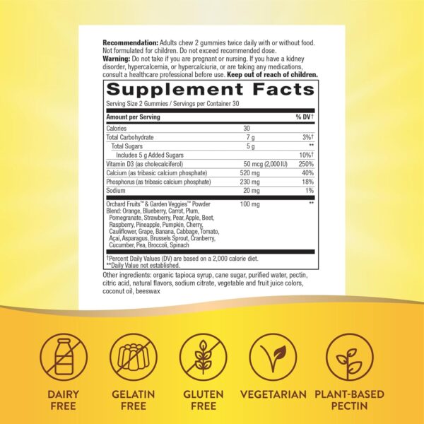 Nature's Way Alive! Daily Calcium & Vitamin D3 Gummies, Bone Support*, Immune Support*, Strawberry and Raspberry- Lemonade Flavored, 60 Gummies - Image 9