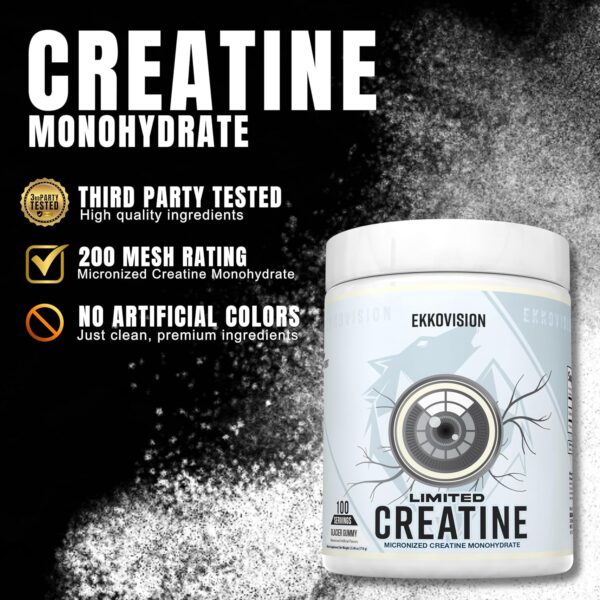 Creatine Monohydrate Powder, Micronized, Sour Watermelon, Pre & Post Workout Supplement for Men and Women, Energy Support, Easy to Mix in Shakes, Smoothies & Beverages, 100 Servings - Image 39