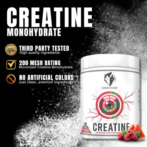 Creatine Monohydrate Powder, Micronized, Sour Watermelon, Pre & Post Workout Supplement for Men and Women, Energy Support, Easy to Mix in Shakes, Smoothies & Beverages, 100 Servings - Image 19