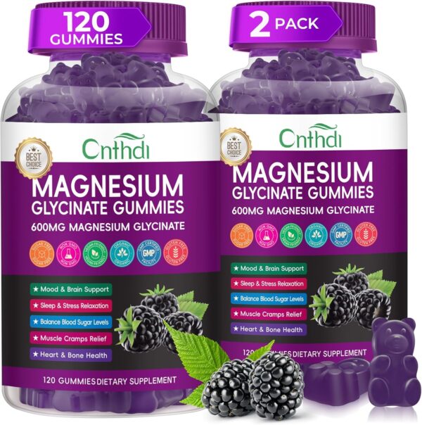 Magnesium Glycinate Gummies for Adults, High Absorption Magnesium and Potassium Gummies with L-Threonate, Calcium, B6, D3, Sugar Free Chews, Relaxation, Stress Relief, Night Rest - Image 25