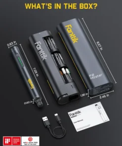 Fanttik F2 Master Mini Cordless Rotary Tool Kit 4V, Brushless Motor 25000 RPM, Revostor Hub, 35 Accessories, Portable Lightweight Design Drill Bits, for 3D printer