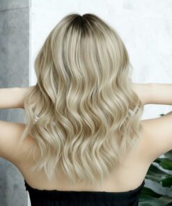 Serenity E | BlondeBalayage Remy Human Hair Silk Top with Lace Front Wig |Hand-tied Medical Cap